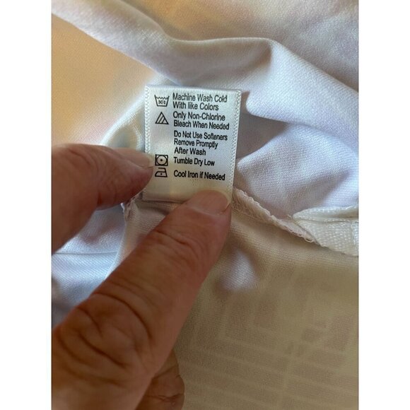 Pebble Beach XL Dry-Luxe Performance Sleeveles Polo Shirt Top White Pink Stretch - Picture 11 of 14